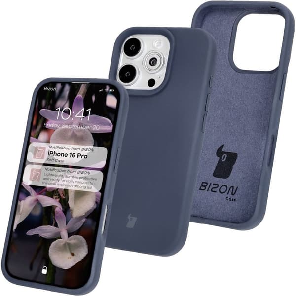 Bizon mjukt skal till iPhone 16 Pro, mörkblå