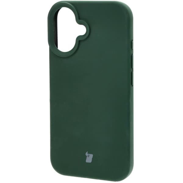 Bizon pehmeä iPhone 16 -silikonikuori, tummanvihreä