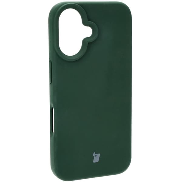 Bizon pehmeä iPhone 16 -silikonikuori, tummanvihreä