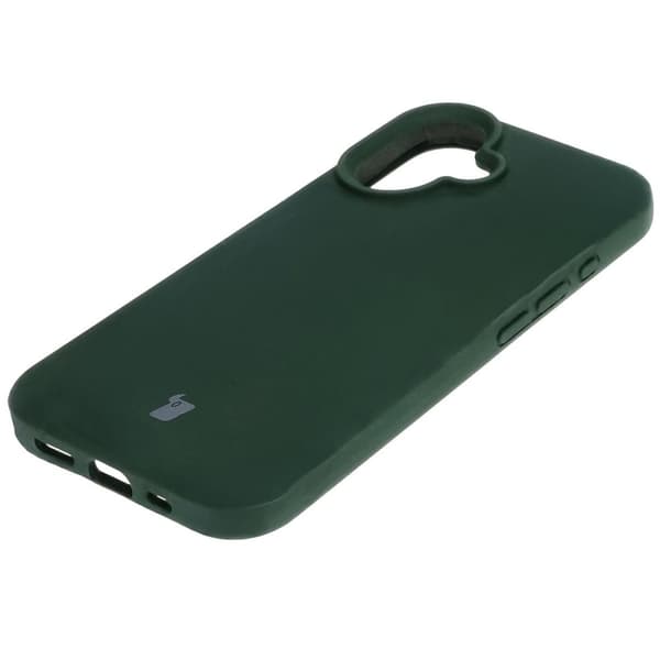 Bizon pehmeä iPhone 16 -silikonikuori, tummanvihreä