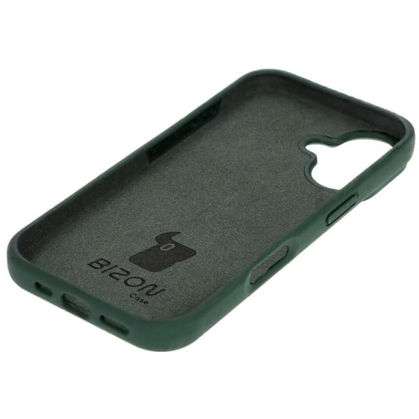 Bizon pehmeä iPhone 16 -silikonikuori, tummanvihreä