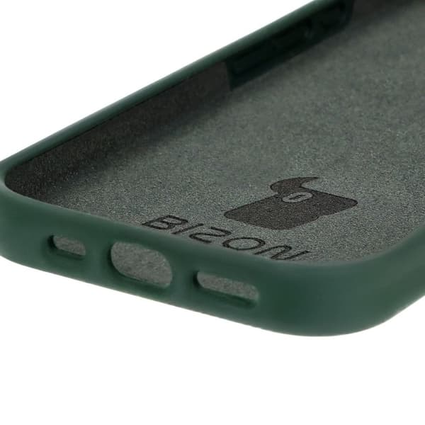 Bizon pehmeä iPhone 16 -silikonikuori, tummanvihreä