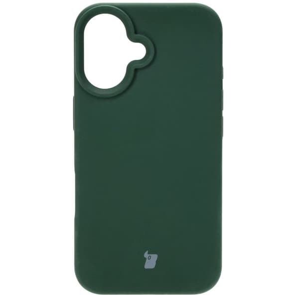 Bizon pehmeä iPhone 16 -silikonikuori, tummanvihreä