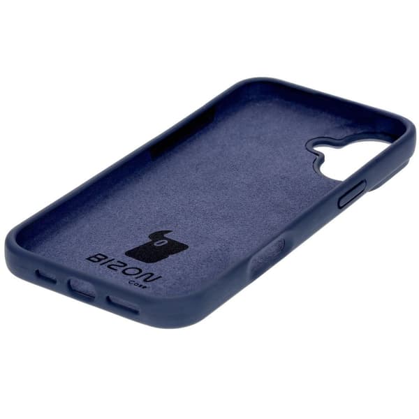 Bizon pehmeä suojakuori iPhone 16 Plussalle, tummansininen