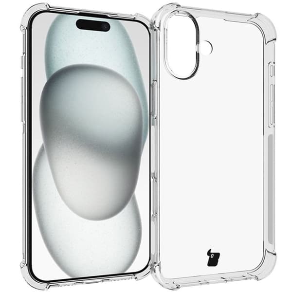 Bizon Cover + 2x hærdet glas + glaslinse i klar pakke til iPhone 16 Plus