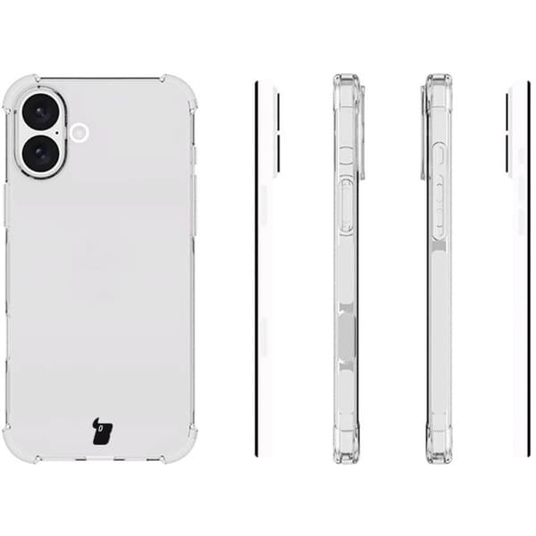 Bizon Cover + 2x hærdet glas + glaslinse i klar pakke til iPhone 16 Plus