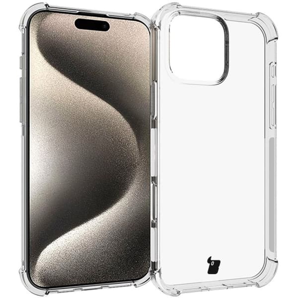 Etui + 2x Hærdet Glas + Linse Glas Bizon Etui Klar Pakke til iPhone 16 Pro Max