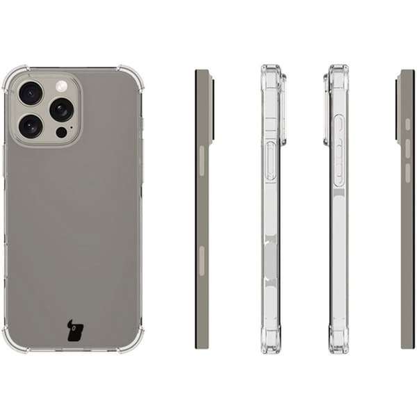 Etui + 2x Hærdet Glas + Linse Glas Bizon Etui Klar Pakke til iPhone 16 Pro Max
