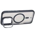 Miniatyrbillede 5 af 9: Bizon Case Eclipse iPhone 16 Pro cover med stativ og magnetisk ring, røgfarvet med sort ramme