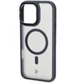 Pikkukuva 3 / 9: Bizon Case Eclipse -kotelo jalustalla ja magneettirenkaalla iPhone 16 Pro Maxille, savunpunainen ja musta kehys
