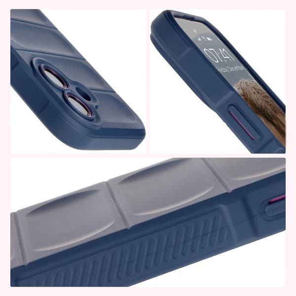 Bizon Case Tur armerat skal för iPhone 16 Plus, marinblå