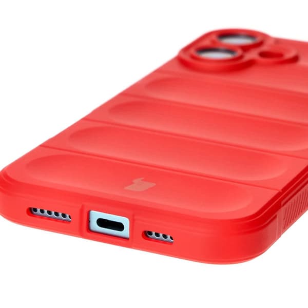 Bizon Case Tur -panssaroidun suojakuoren iPhone 16 Plussalle, punainen