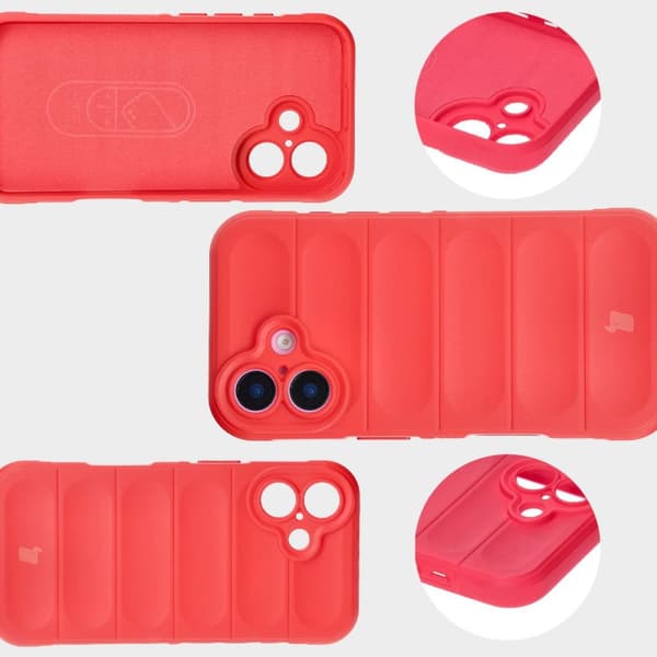 Bizon Case Tur -panssaroidun suojakuoren iPhone 16 Plussalle, punainen