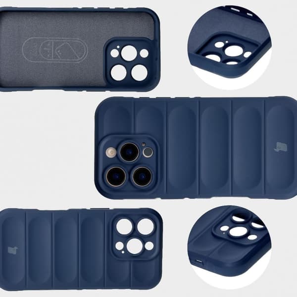 Bizon Case Tur armerat skal för iPhone 16 Pro, marinblå