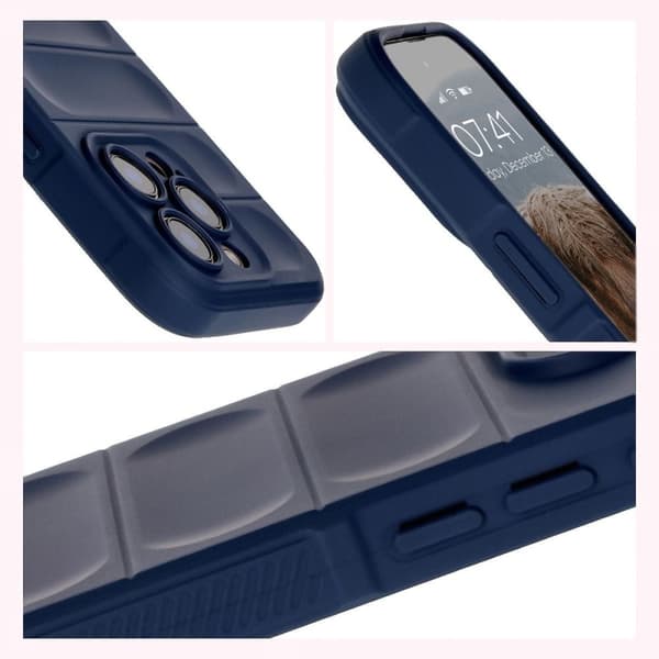 Bizon Case Tur armerat skal för iPhone 16 Pro, marinblå