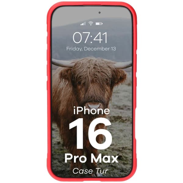 Bizon Case Tur pansret cover til iPhone 16 Pro Max, rød