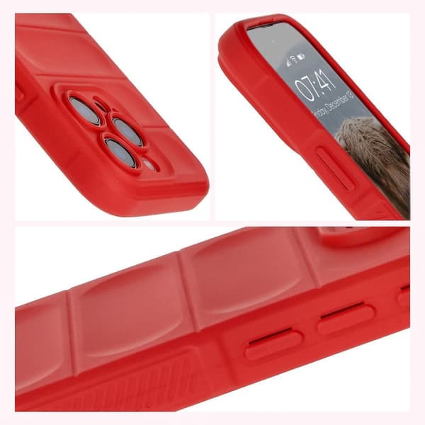 Bizon Case Tur pansret cover til iPhone 16 Pro Max, rød