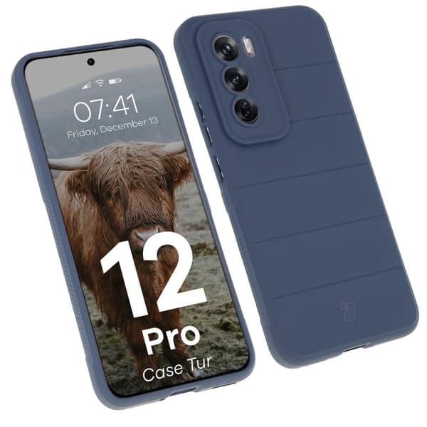 Bizon Case Tur -suojakuori Oppo Reno 12 Prolle, tummansininen