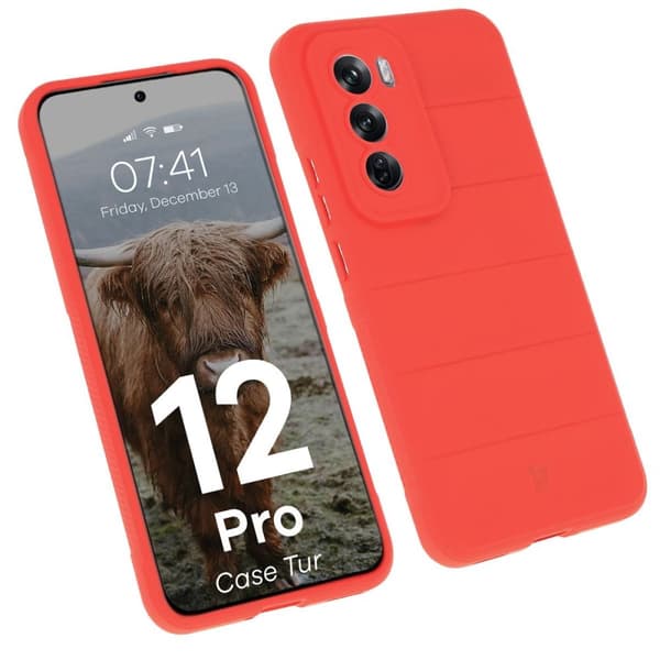 Bizon Cover Tur til Oppo Reno 12 Pro, rød