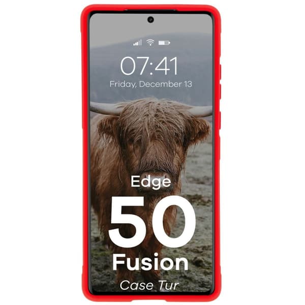Bizon-skal Tur för Motorola Edge 50 Fusion, rött