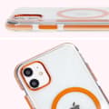 Miniatyrbillede 4 af 6: Bizon Case Marco iPhone 11 Magnetisk Ring Cover, Gennemsigtig med Orange Ramme