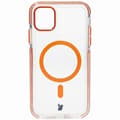 Miniatyrbillede 2 af 6: Bizon Case Marco iPhone 11 Magnetisk Ring Cover, Gennemsigtig med Orange Ramme