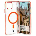 Miniatyrbillede 1 af 6: Bizon Case Marco iPhone 11 Magnetisk Ring Cover, Gennemsigtig med Orange Ramme