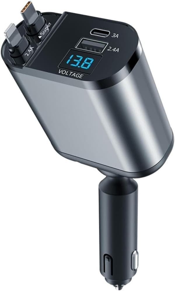 OBOSOE 2 Pack Billaddare 100w - Laddare för Bilen - iPhone/Samsung - USB-C