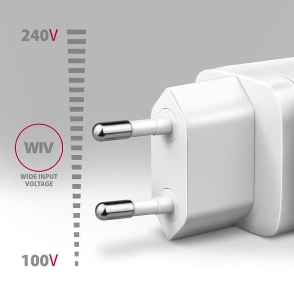 Axagon ACU-PQ30W Oplader QC3.0.4.0/AFC/FCP/PPS/Apple+ PD USB-C 30W - hvid - USB Type C Mobiltelefon, Smartphone, Smartwatch, Tablet, Universal Hvid AC