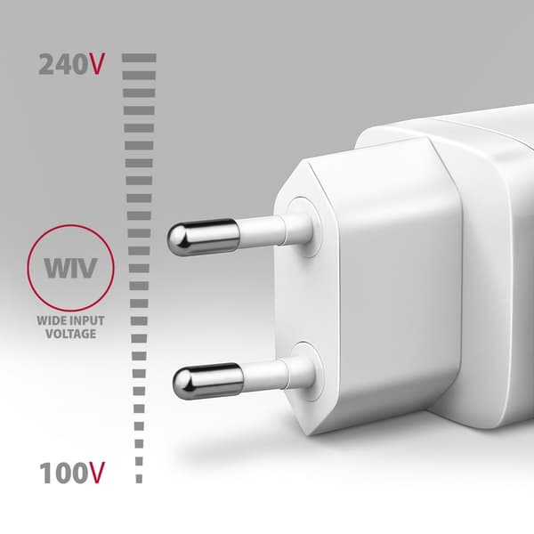 Oplader til bærbare enheder Axagon ACU-DPQ65W Universal Hvid AC hurtigopladning Intern