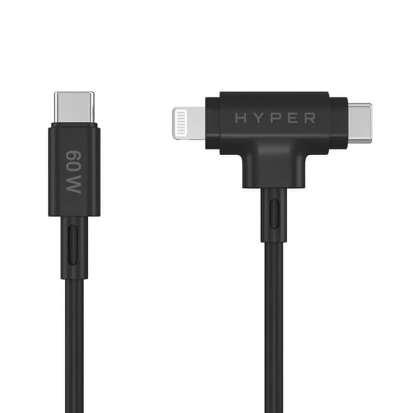 HYPER HyperJuice USB-kabel USB 2.0 1,5 m USB C USB C/Lightning Sort