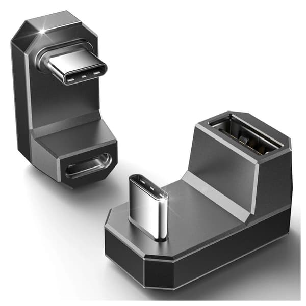 JSAUX 2x 180° USB-C hane till USB-C hona + USB-C till USB-A adapter