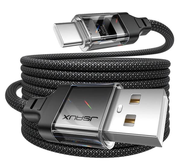Transparent datablockerare Datablockerare JSAUX USB-C till USB-A-kabel 2m
