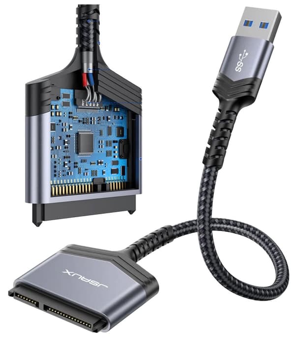 USB 3.0 JSAUX till SATA III 2,5" SSD/HDD-adapter