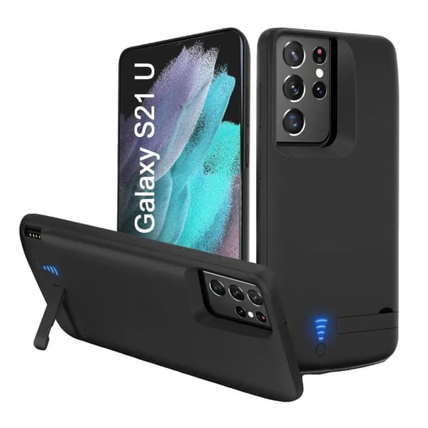 Batteriöverdrag, 20000mAh kapacitet, vikbar ställning,Galaxy S21 Ultra