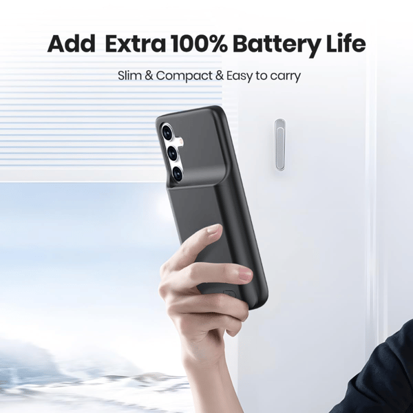 Batteriladdningsfodral, 5000mAh kapacitet, Qi trådlös laddning,För Galaxy S24