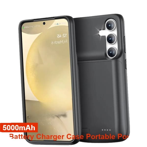 Batteriladdningsfodral, 5000mAh kapacitet, Qi trådlös laddning,För Galaxy S24