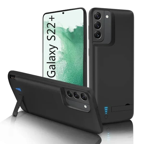 Batteriöverdrag, 20000mAh kapacitet, vikbar ställning,Galaxy S22 Plus-en