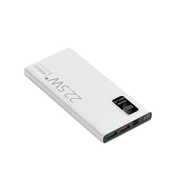 30000mAh Power Bank, Nopea Lataus 22.5W, Kaksois-USB- ja Type-C-portit,20000mAh, Valkoinen-22.5W