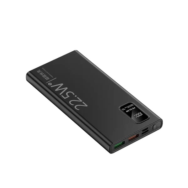 30000mAh Power Bank, Nopea Lataus 22.5W, Kaksois-USB- ja Type-C-portit,20000mAh, Musta-22.5W