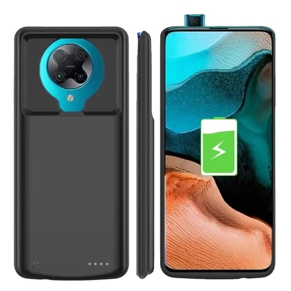 Batterifodral för Xiaomi Mi Poco X3 Pro, Hög kapacitet 6800mAh / 10000mAh, Hållbart ABS-material,Svart-10 000 mAh