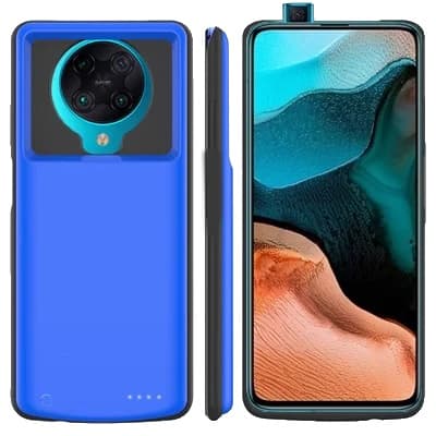 Akku kotelo Xiaomi Mi Poco X3 Pro:lle, Korkea kapasiteetti 6800mAh / 10000mAh, Kestävä ABS-materiaali,Sininen - 10 000 mAh