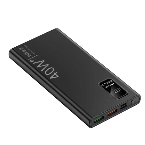 Power Bank, 40W Nopea Lataus, Kaksois-USB-ulostulot,musta