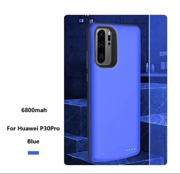 Power Case, 6800mAh varavirtapatteri, suojakuori lataamista varten,Sininen P30 Pro:lle
