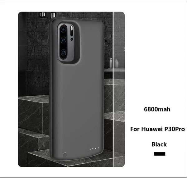 Power Case, 6800mAh varavirtapatteri, suojakuori lataamista varten,Musta P30 Pro:lle