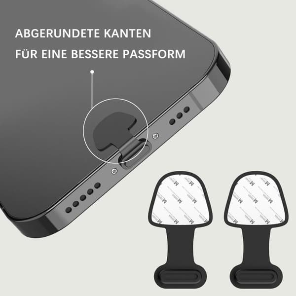 Lollanda 8-pack dammproppar för mobiltelefon – kompatibla med USB-C/Lightning, dammskyddande, slitstarka och förlustsäkra kontaktskydd