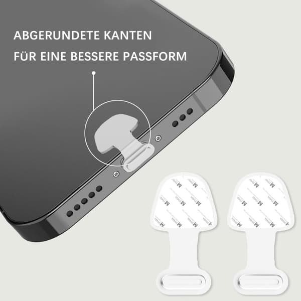 Lollanda 8-pack dammproppar för mobiltelefon – kompatibla med USB-C/Lightning, dammskyddande, slitstarka och förlustsäkra kontaktskydd
