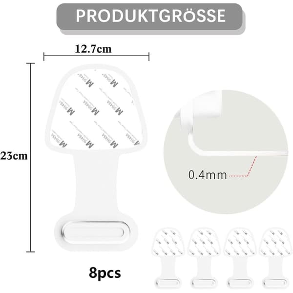 Lollanda 8-pack dammproppar för mobiltelefon – kompatibla med USB-C/Lightning, dammskyddande, slitstarka och förlustsäkra kontaktskydd