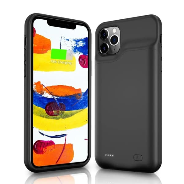 Batteriladdningsfodral, 10000mAh kapacitet, trådlös laddning, TPU-material,Svart För 11pro max