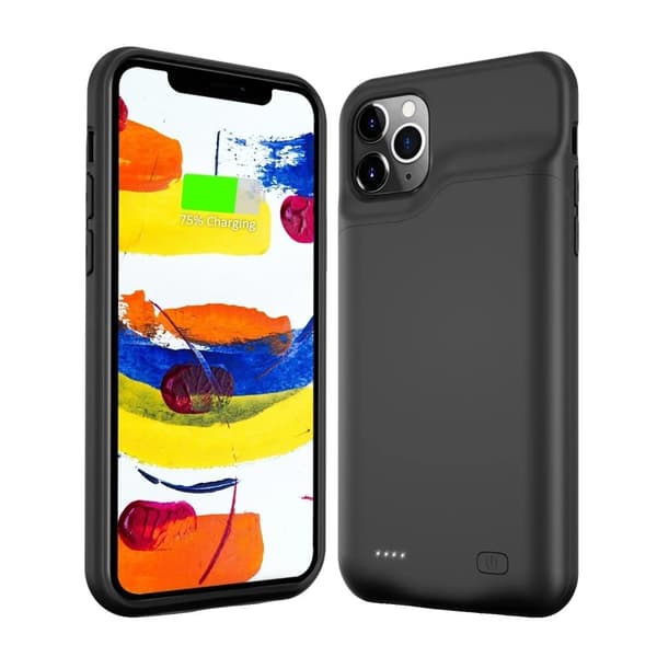 Batteriladdningsfodral, 10000mAh kapacitet, trådlös laddning, TPU-material,Svart För 11pro max